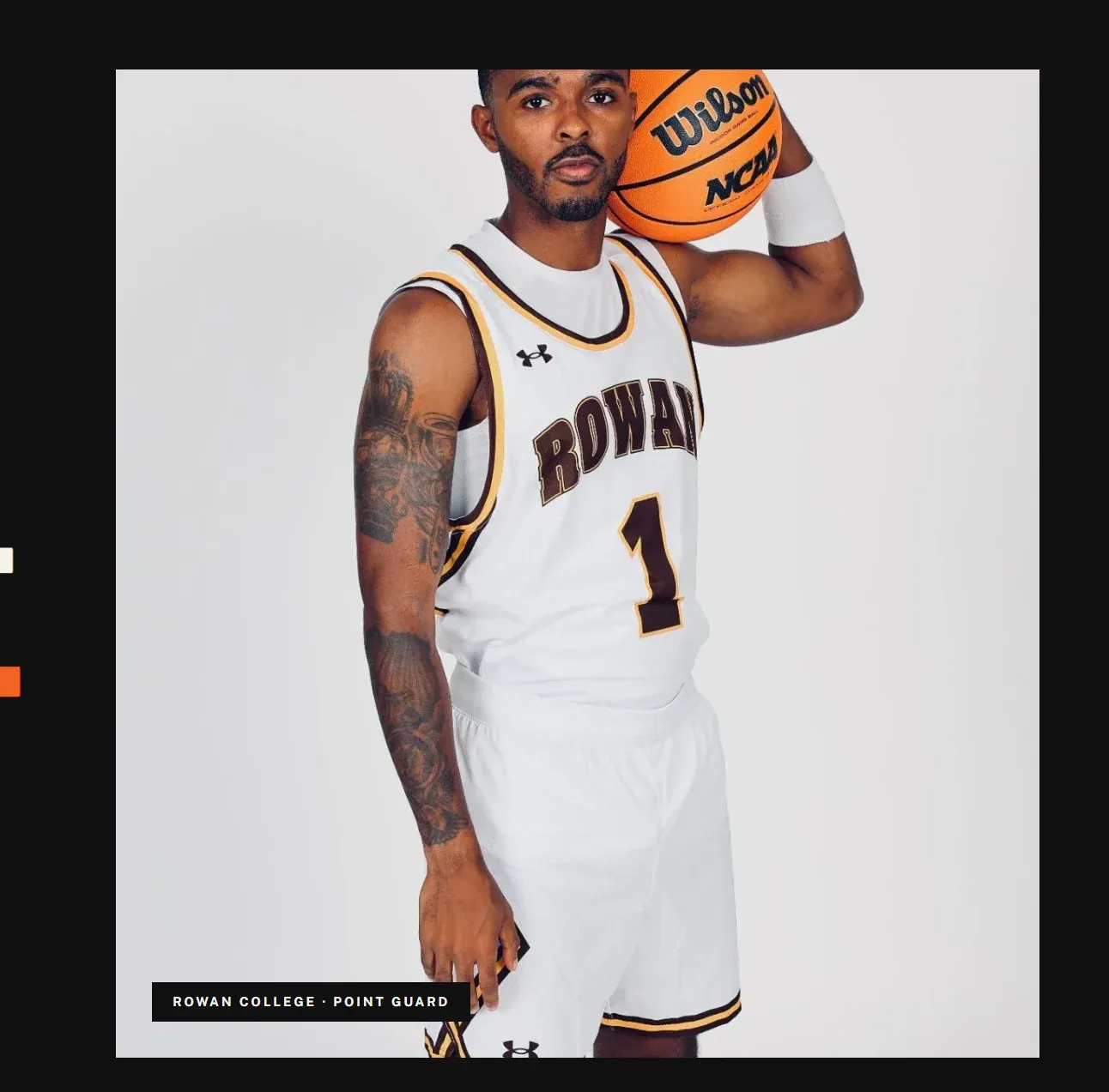 Fareed Burton Jr. in his white Rowan College uniform